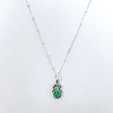 green stone and pear necklace