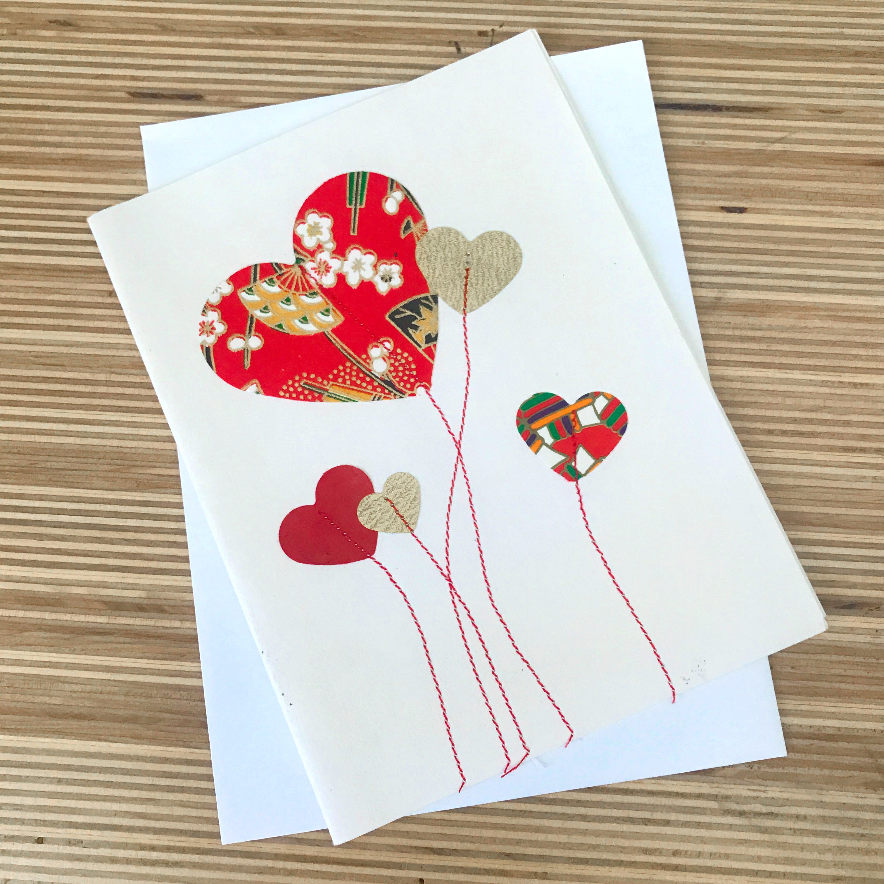 Heart Balloons Valentines greeting card