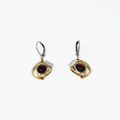 red glass stone earrings