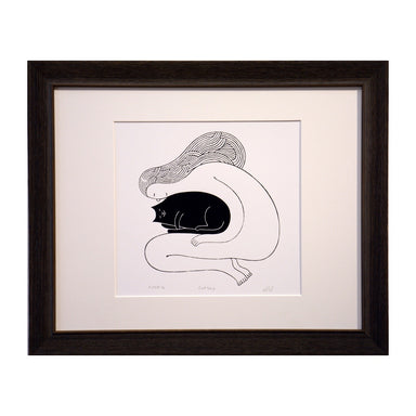 Doug Ross framed cat print