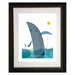 framed whale art print