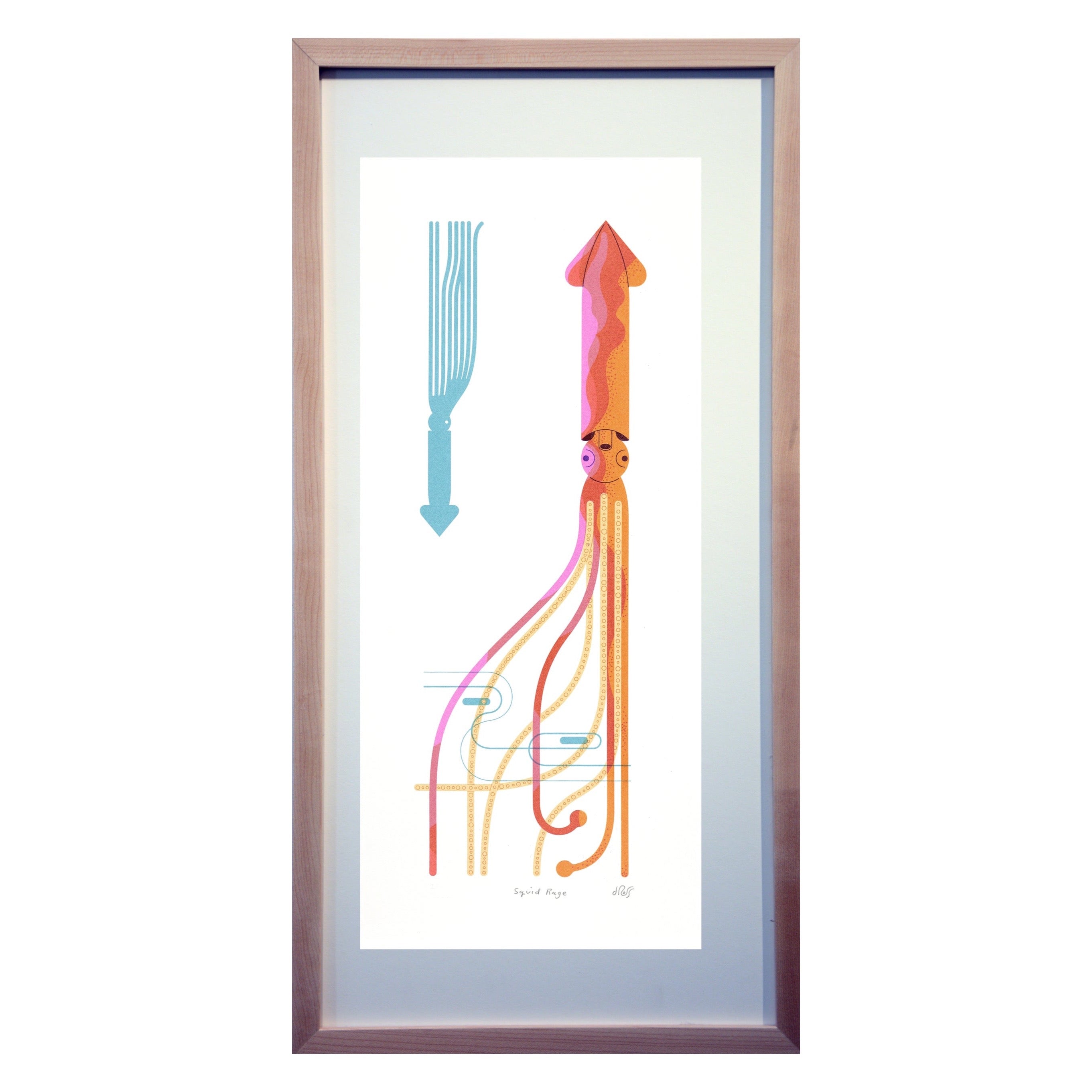 framed digital squid print