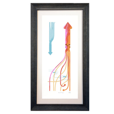 framed squid art