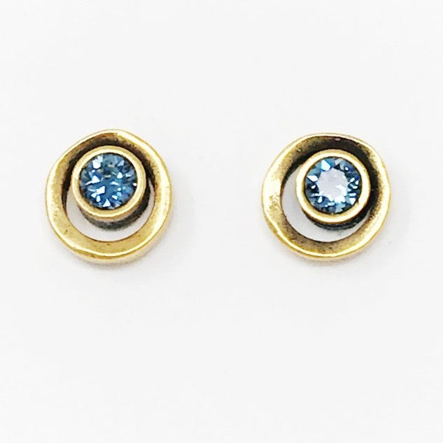 blue crystal stud earrings