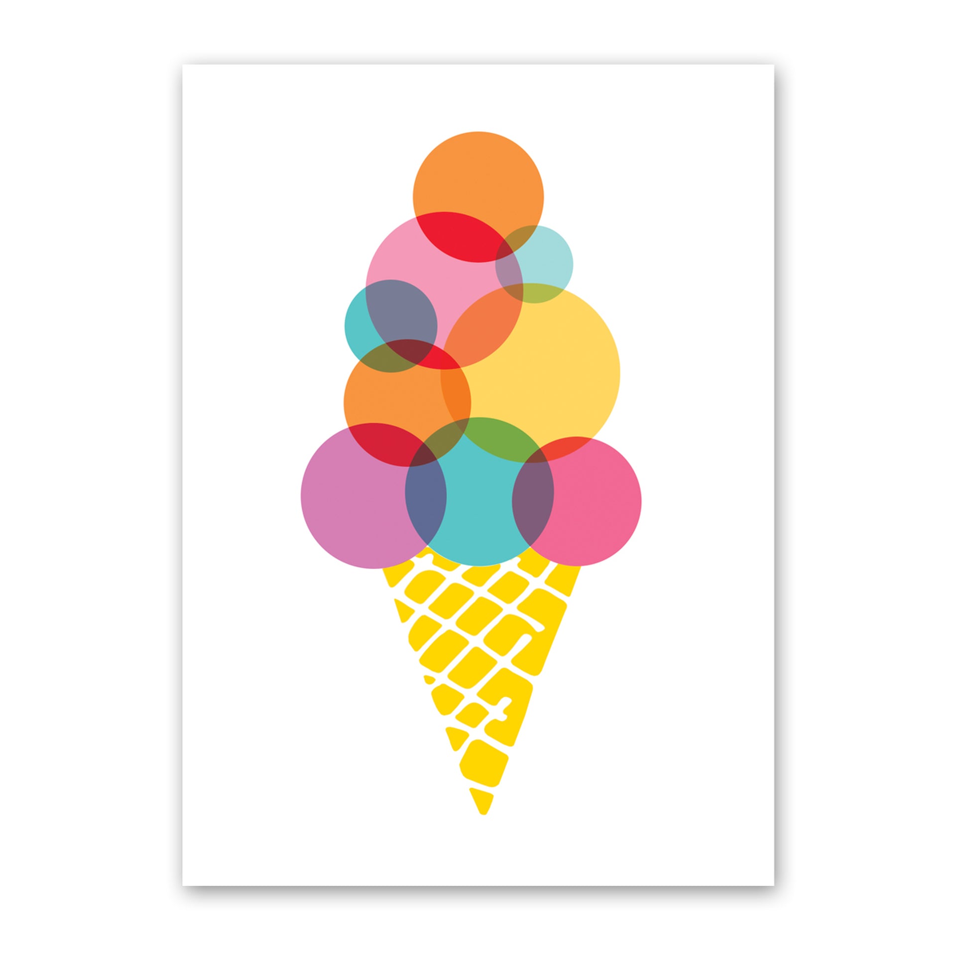 rainbow ice cream greeting card