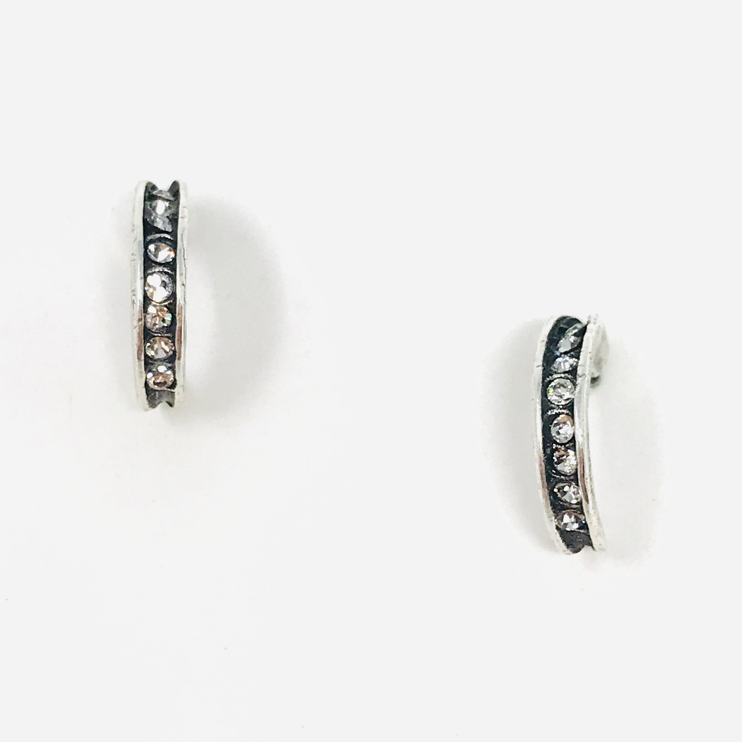 silver post earrings with stones