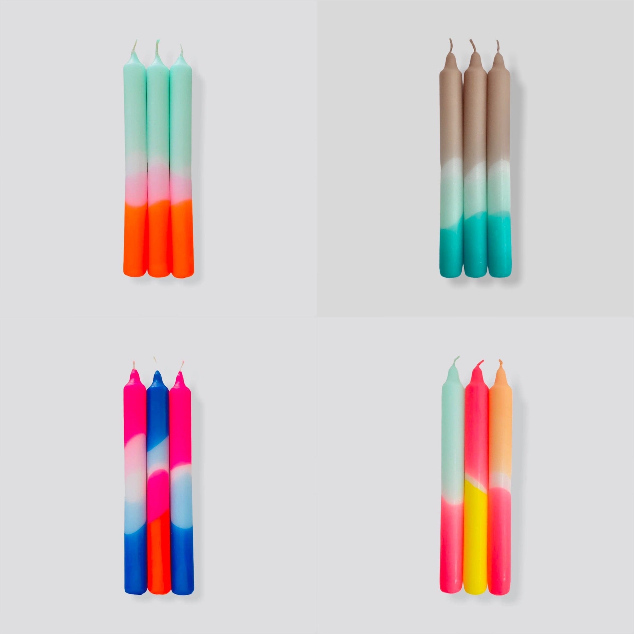neon tapered candles