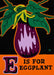 E is for Eggplant blank greeting card
