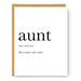 aunt noun greeting card