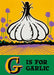 G is for Garlic blank greeting card