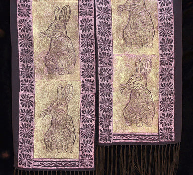 rabbit print silk scarf