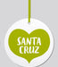 green Santa Cruz ornament