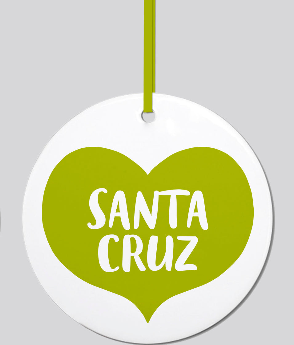 green Santa Cruz ornament