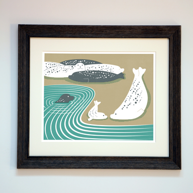 harbor seal framed art print