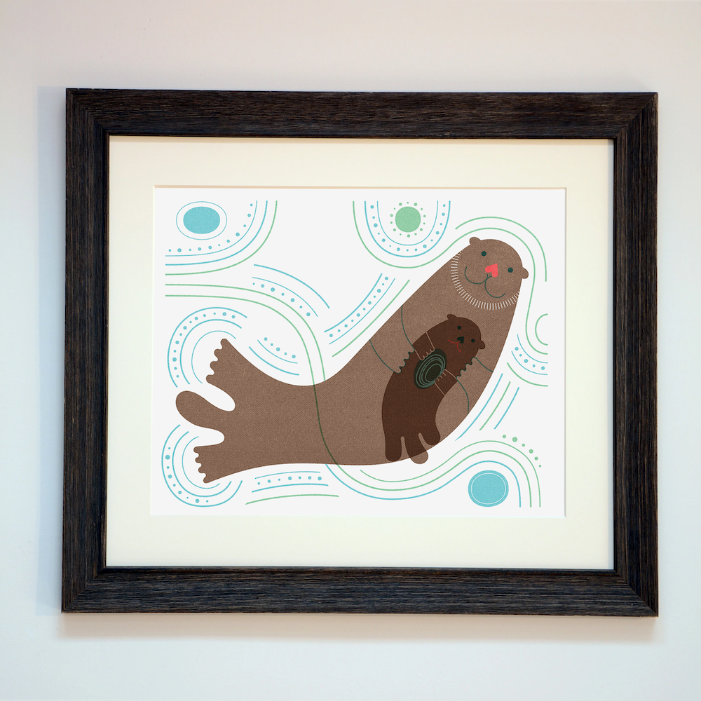 framed sea otter print