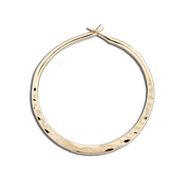 gold Hammered Hoop Earring