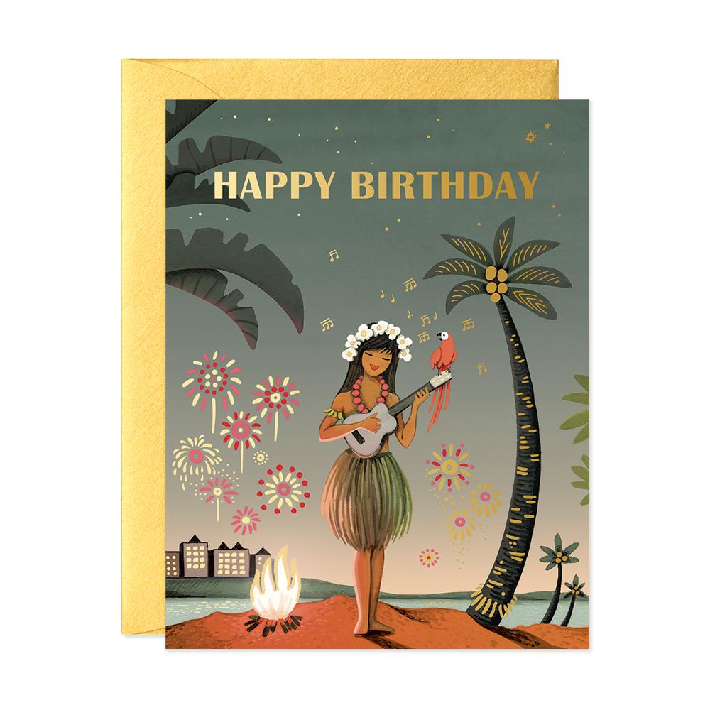 Happy Birthday hula greeting card