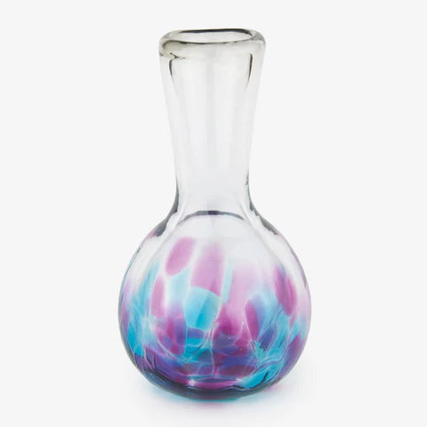 purple and blue glass vase