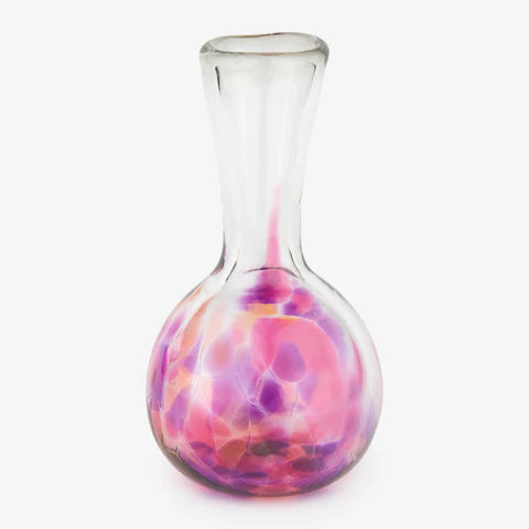 pink and purple glass vase