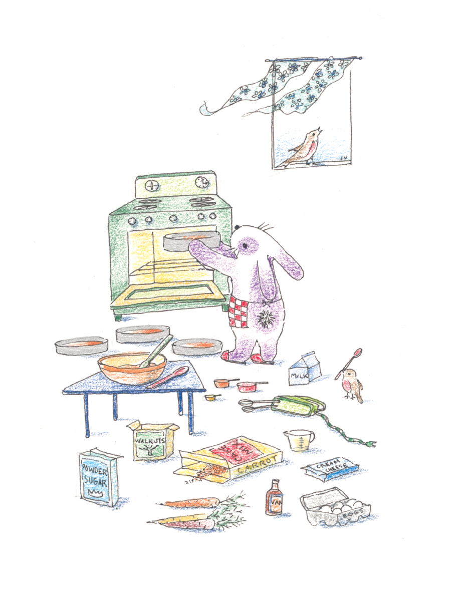 Bunny baking greeting card