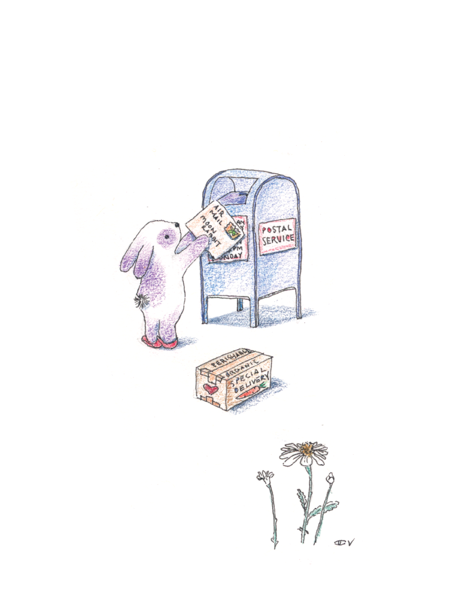 Bunny sending mail greeting card