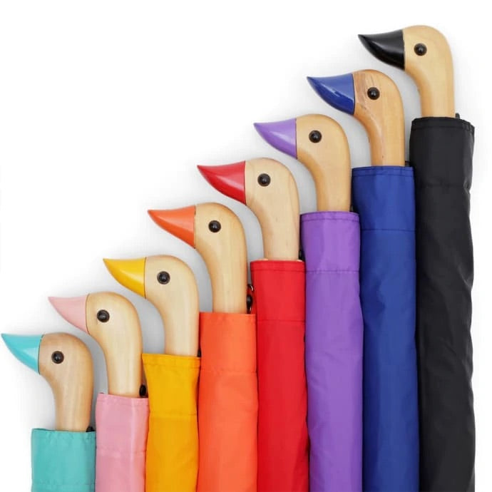 assorted wood duckhead compact umbrella