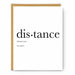 distance noun greeting card