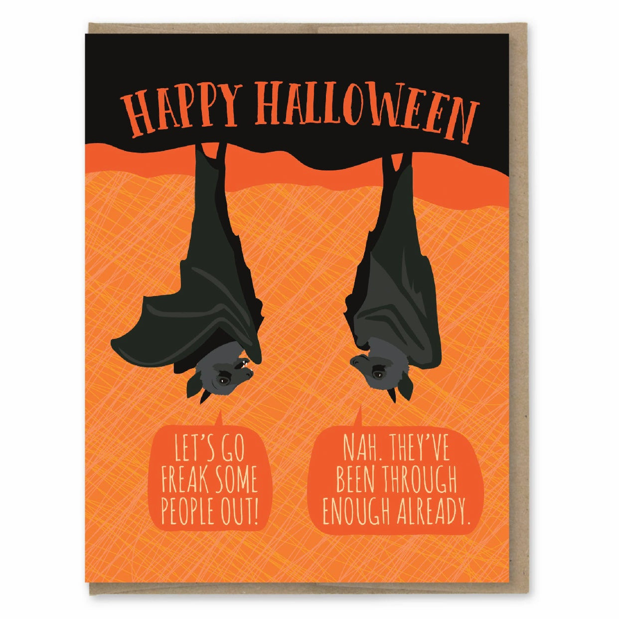 happy halloween bats greeting card