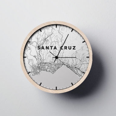 Santa Cruz California City Map Clock