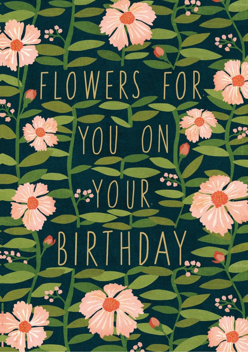 Flowers for you on your birthday greeting card