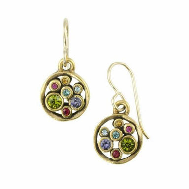 gold swarovski crystal earrings