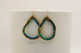 green stone hoop earrings