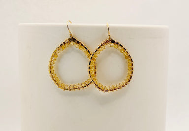 yellow stone hoop earrings
