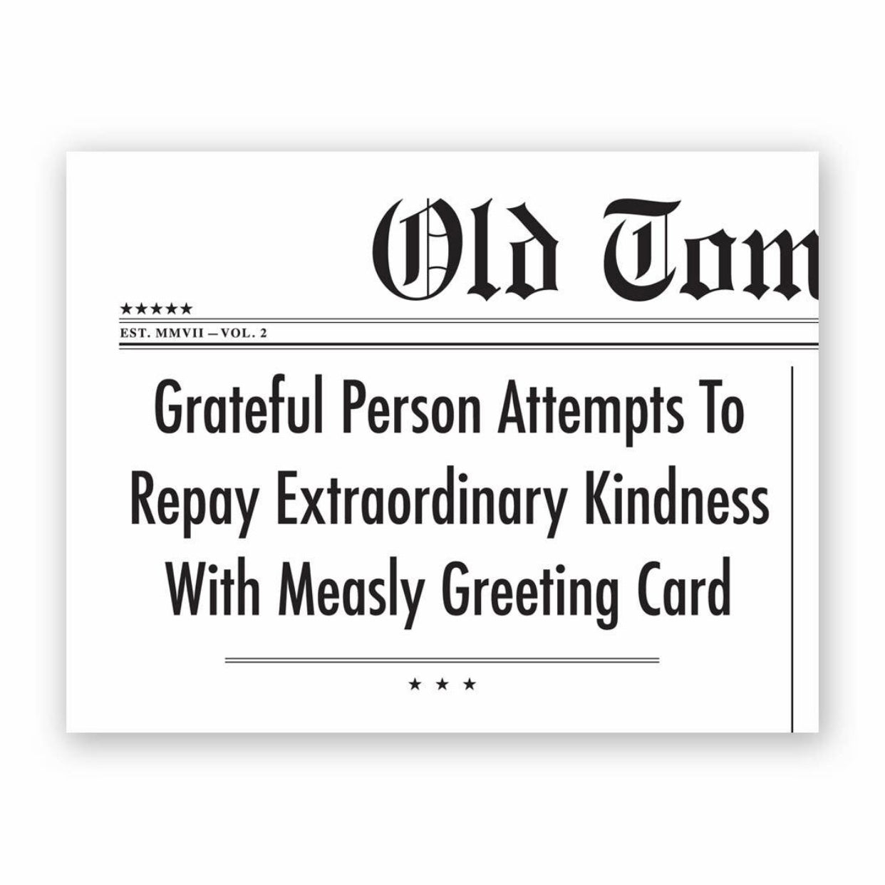 Grateful person attents to repay greeting card