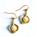 round leaf pearl earrings