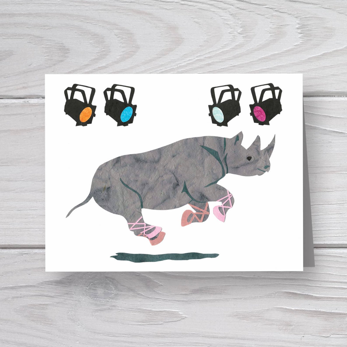 rhinoceros blank greeting card