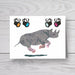 rhinoceros blank greeting card