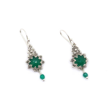 Green Onyx Flower earrings