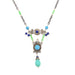 Turquoise beaded stone pendant necklace