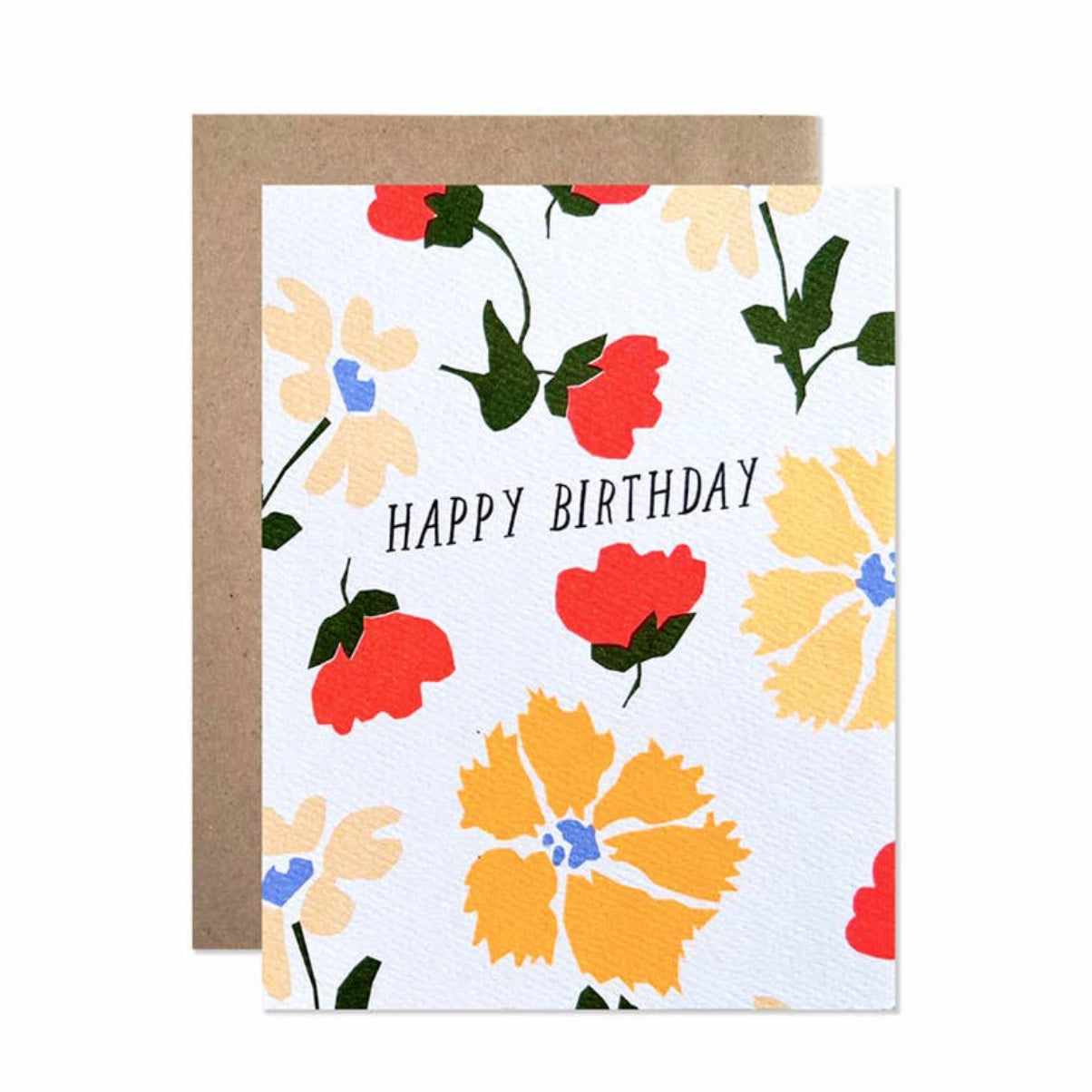 Happy Birthday flowers greeting card