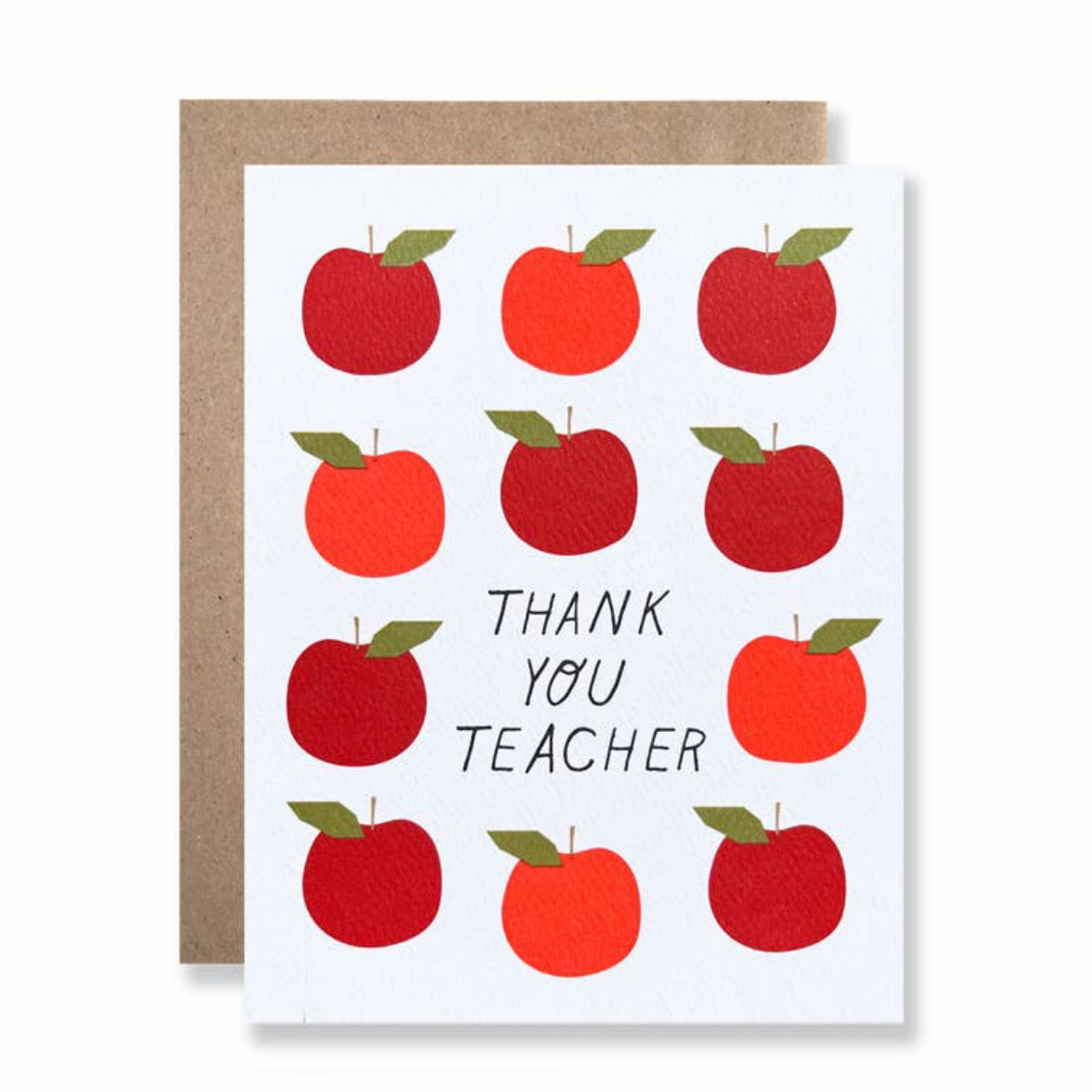 thank you teacher apples greeting card