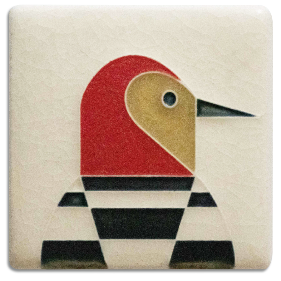 woodpecker ceramic tile