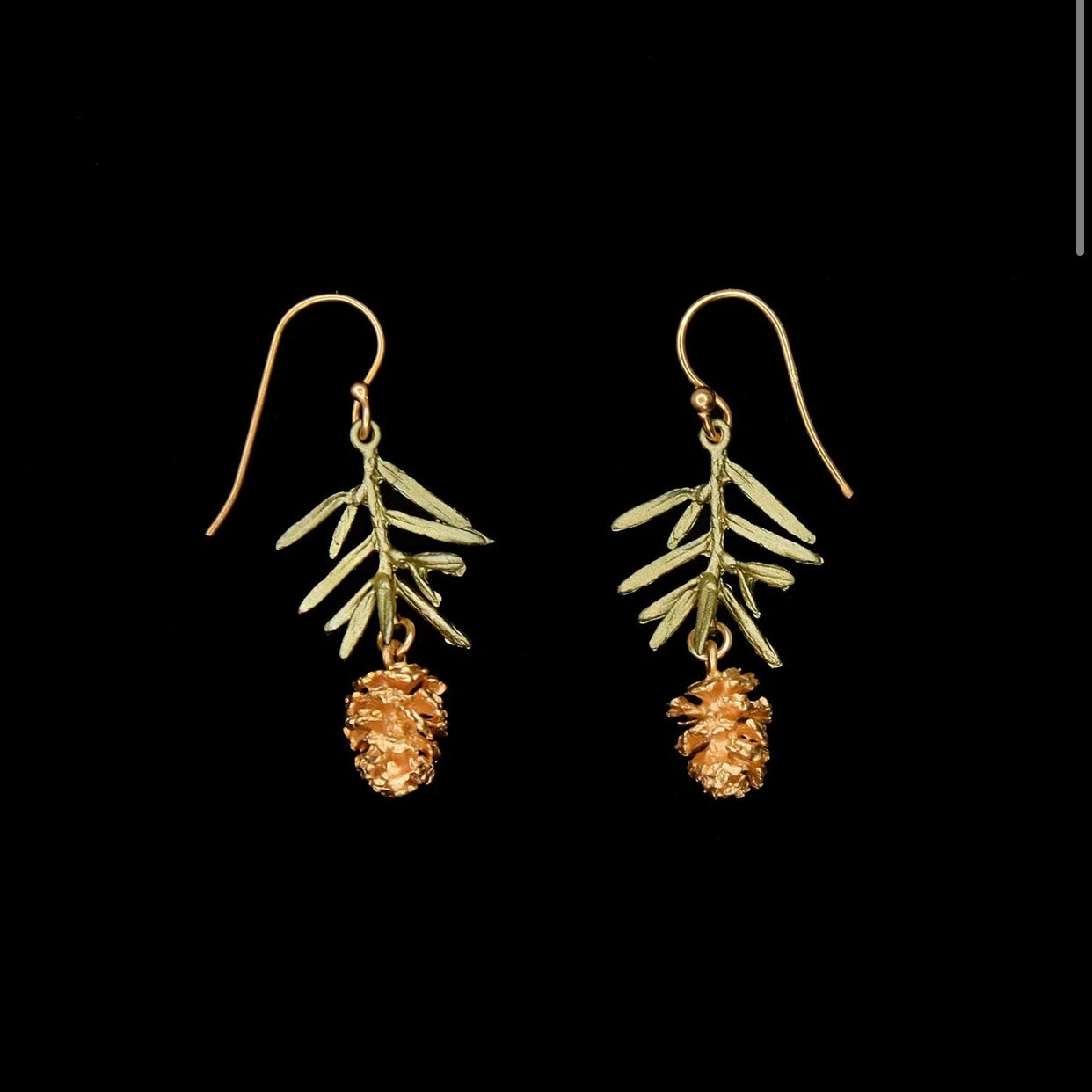 pine needle drop earrings