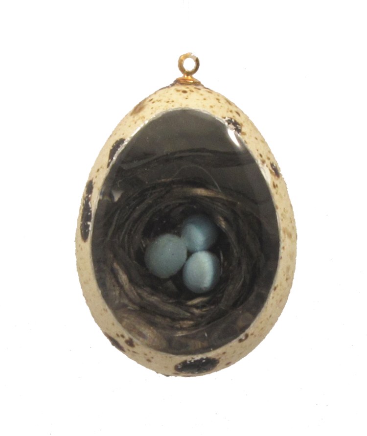 blue quail egg ornament