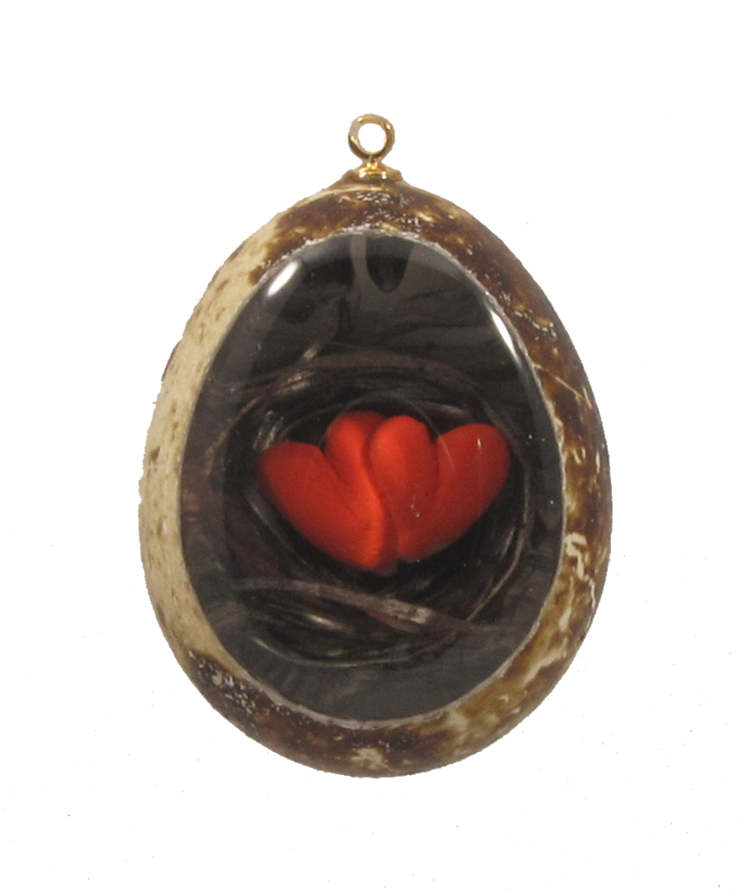 heart in nest ornament