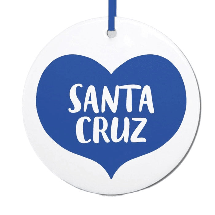 blue Santa Cruz ornament
