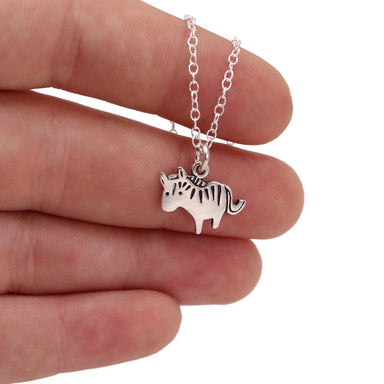 zebra charm necklace