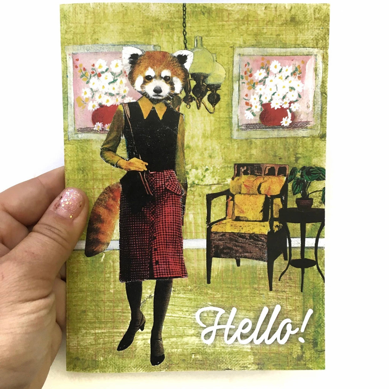 Hello fox greeting card