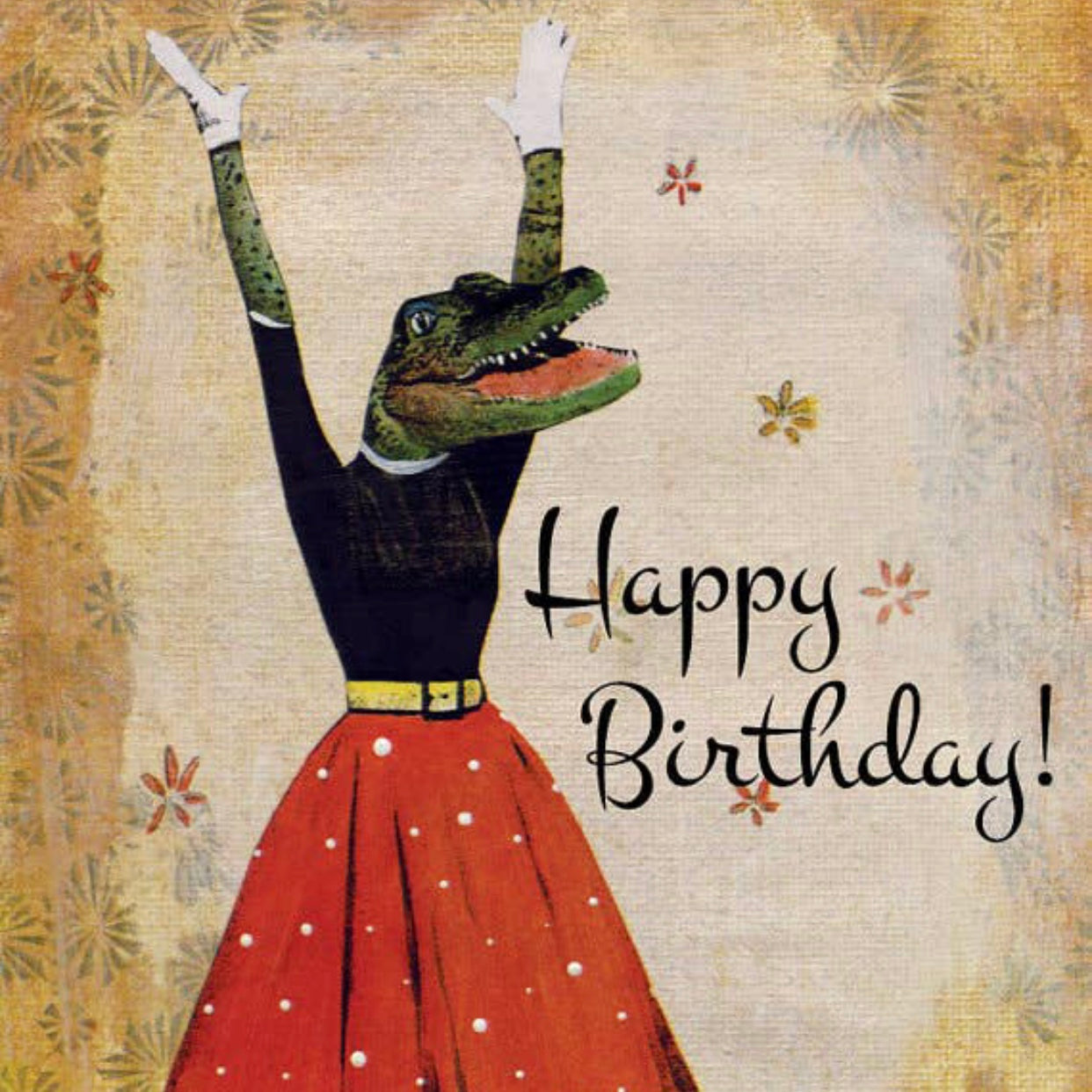 happy birthday alligator greeting card