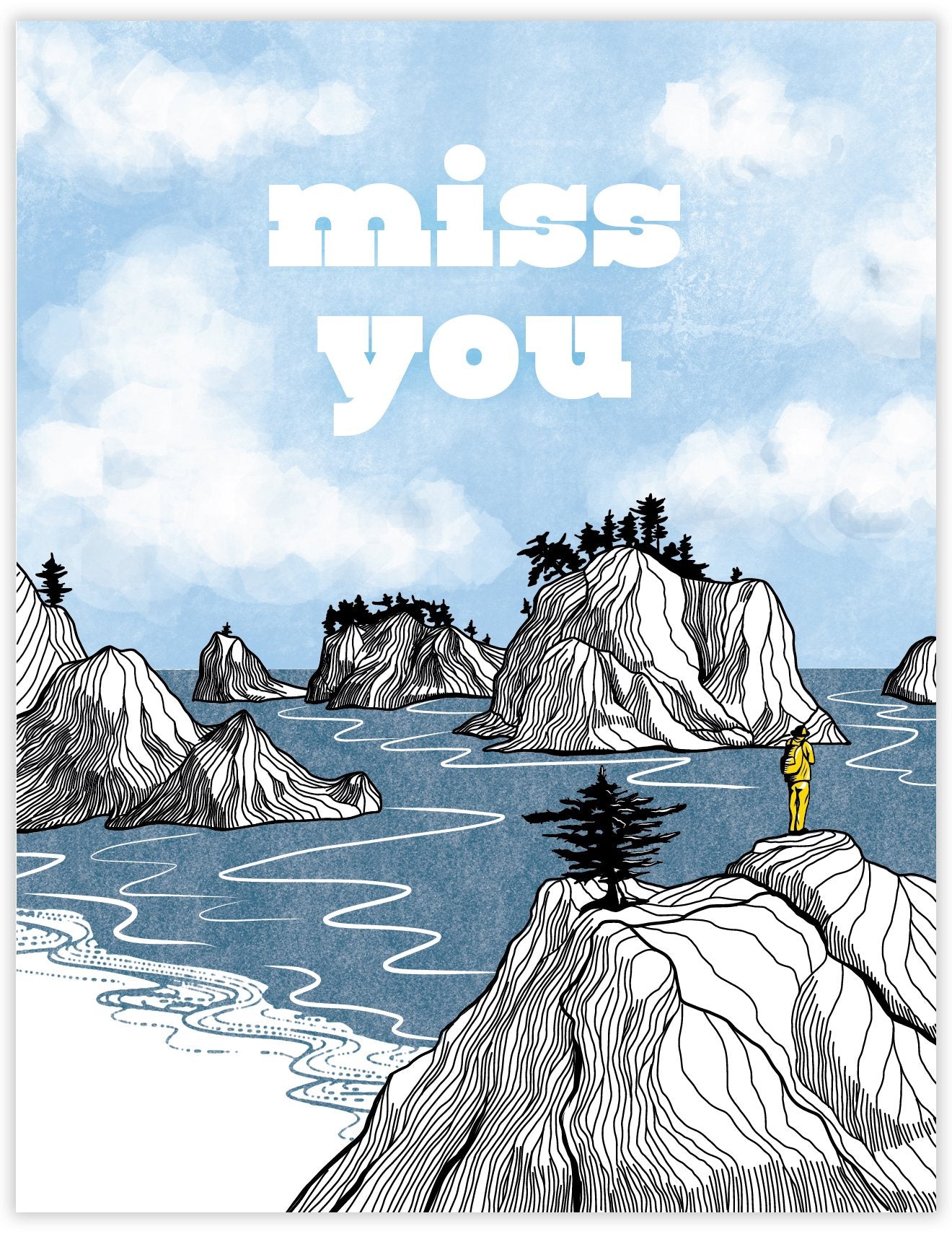 miss you greeting card